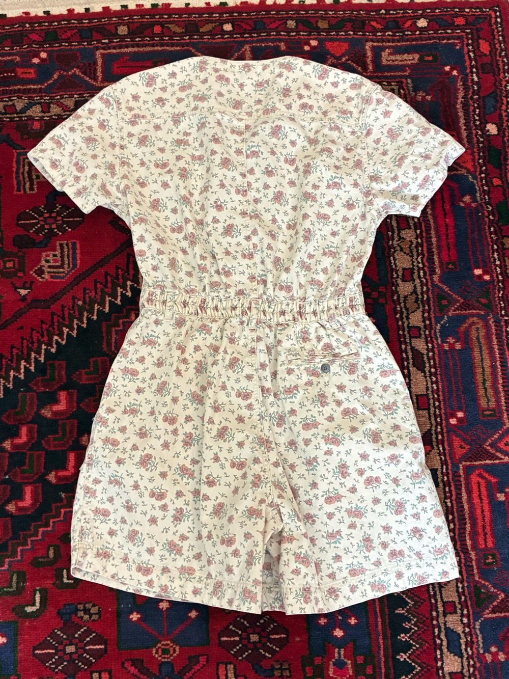 Vintage 90s Bill Blass Floral Jean Romper - Picture 3 of 10